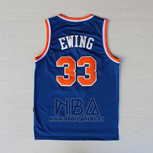 Camiseta New York Knicks Patrick Ewing NO 33 Retro Azul